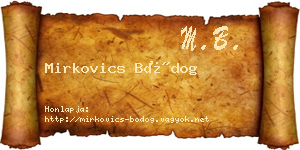 Mirkovics Bódog névjegykártya